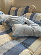 Rhythm Stripe Brushed Cotton Duvet Cover Set original reference image 22