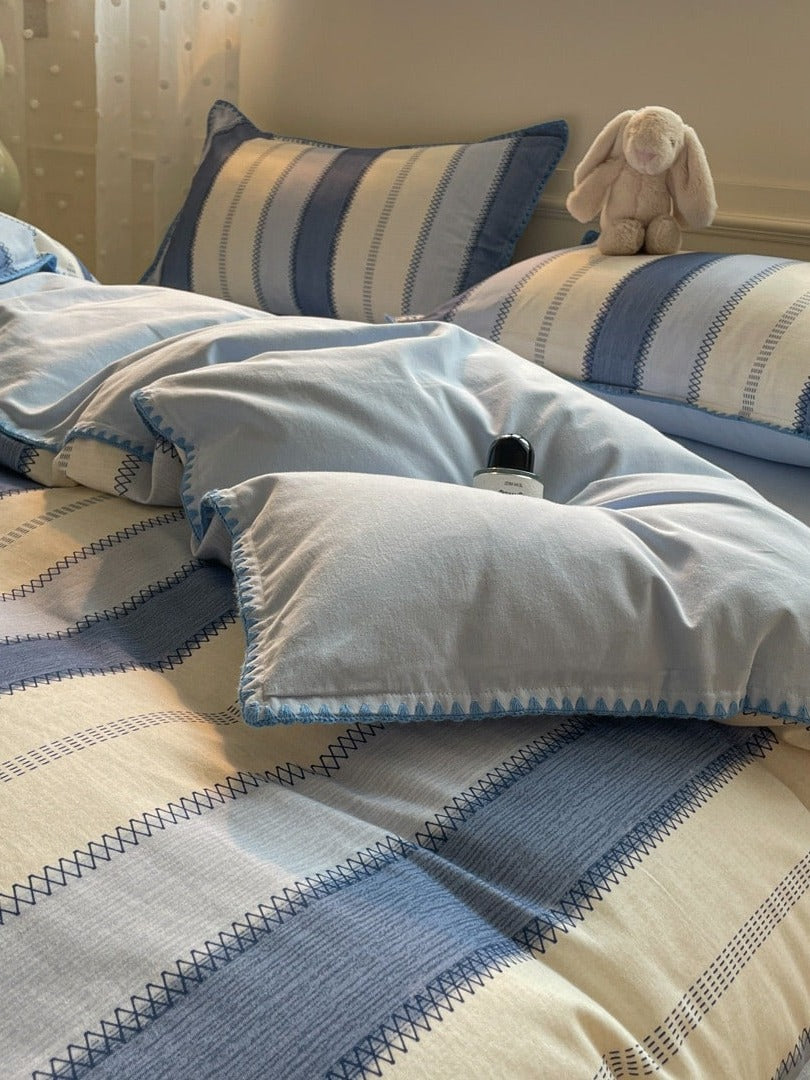 Rhythm Stripe Brushed Cotton Duvet Cover Set original reference image 22