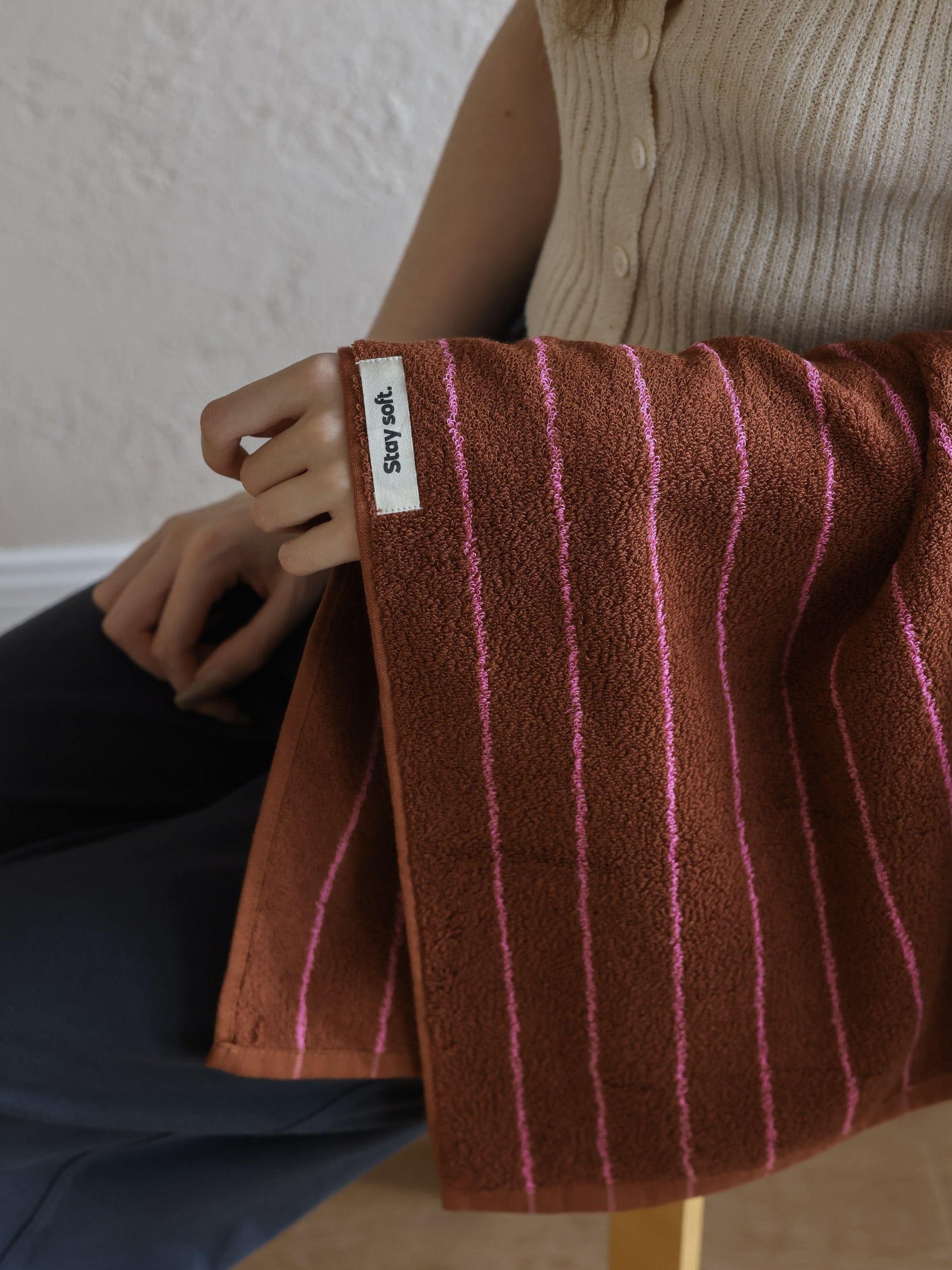 Ridge Stripe Cotton Bath Towel original reference image 6