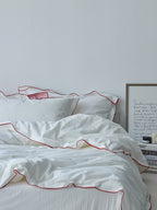 Rivelle Contrast-Trim Washed Cotton Duvet Cover original reference image 2