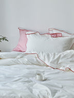Rivelle Contrast-Trim Washed Cotton Duvet Cover original reference image 3