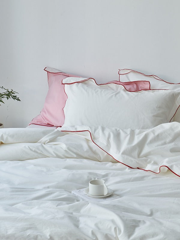Rivelle Contrast-Trim Washed Cotton Duvet Cover original reference image 3