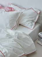 Rivelle Contrast-Trim Washed Cotton Duvet Cover original reference image 4