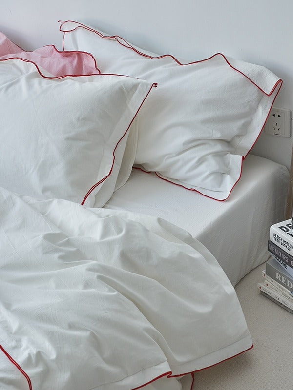 Rivelle Contrast-Trim Washed Cotton Duvet Cover original reference image 4