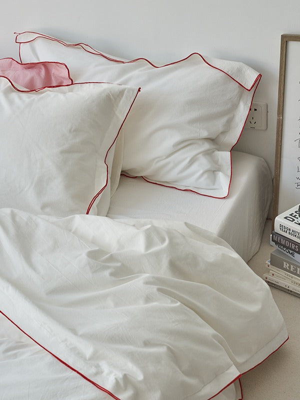 Rivelle Contrast-Trim Washed Cotton Duvet Cover original reference image 5