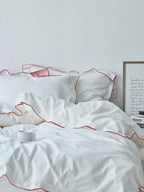 Rivelle Contrast-Trim Washed Cotton Duvet Cover original reference image 7
