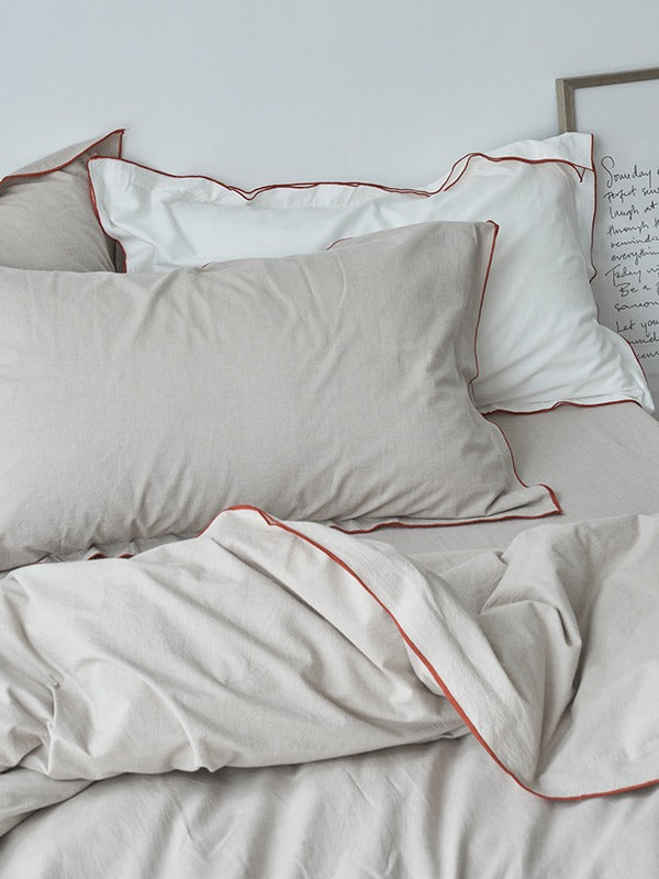 Rivelle Contrast-Trim Washed Cotton Duvet Cover original reference image 9
