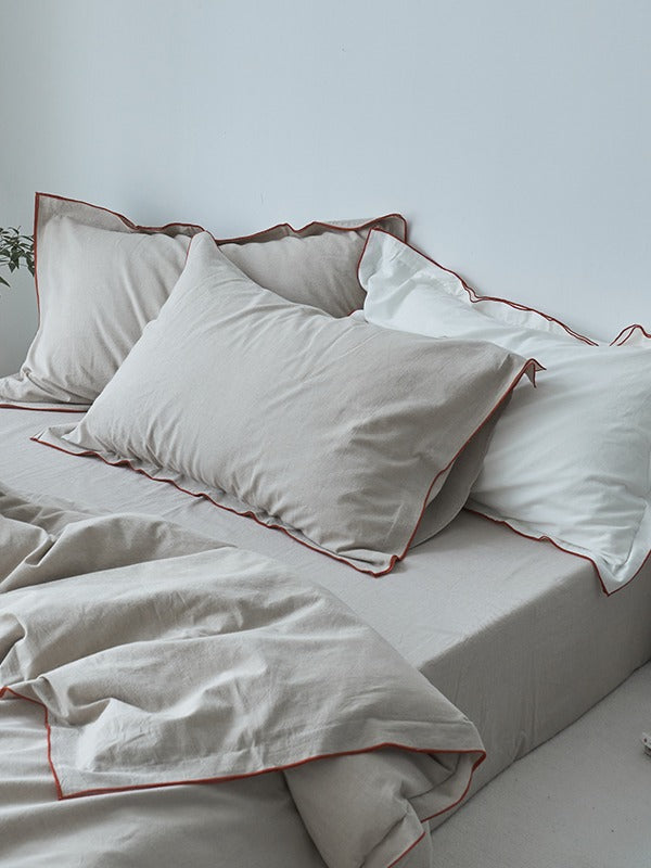 Rivelle Contrast-Trim Washed Cotton Duvet Cover original reference image 14