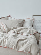Rivelle Contrast-Trim Washed Cotton Duvet Cover original reference image 16