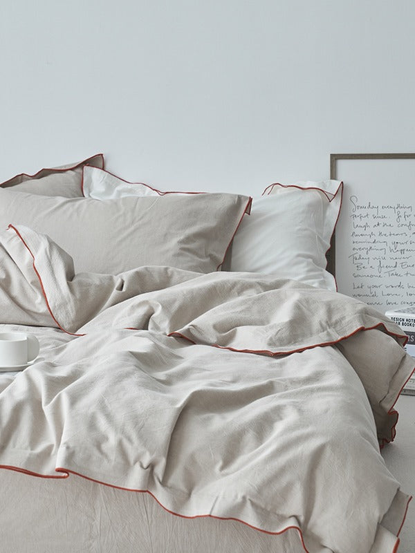 Rivelle Contrast-Trim Washed Cotton Duvet Cover original reference image 16