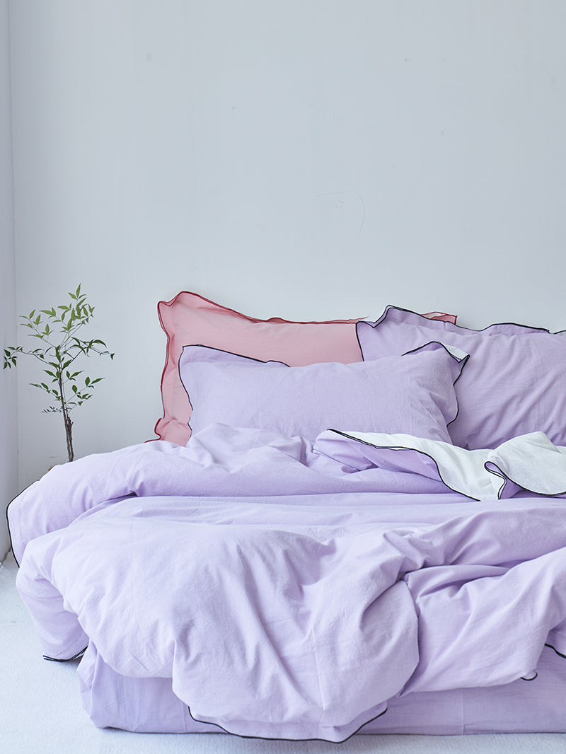 Rivelle Contrast-Trim Washed Cotton Duvet Cover original reference image 25
