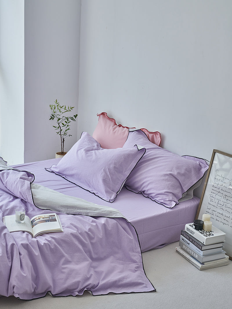 Rivelle Contrast-Trim Washed Cotton Duvet Cover original reference image 26