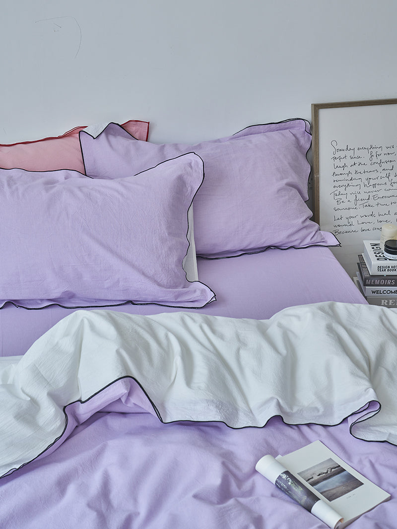 Rivelle Contrast-Trim Washed Cotton Duvet Cover original reference image 27