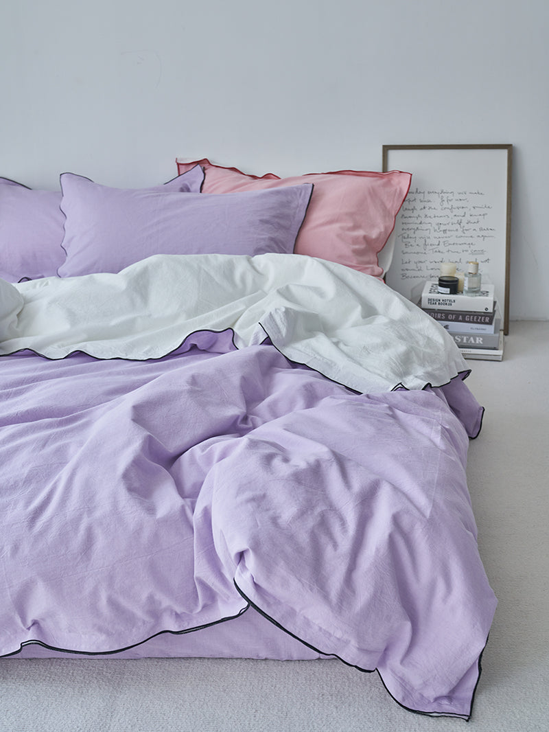 Rivelle Contrast-Trim Washed Cotton Duvet Cover original reference image 31