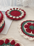 Rose Collection - Handmade Crochet Storage Basket - Burgundy