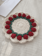 Rose Collection - Handmade Crochet Storage Basket - Burgundy