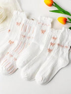 Ruffle Pink Bow Socks 5-pack