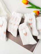 Ruffle Pink Bow Socks 5-pack