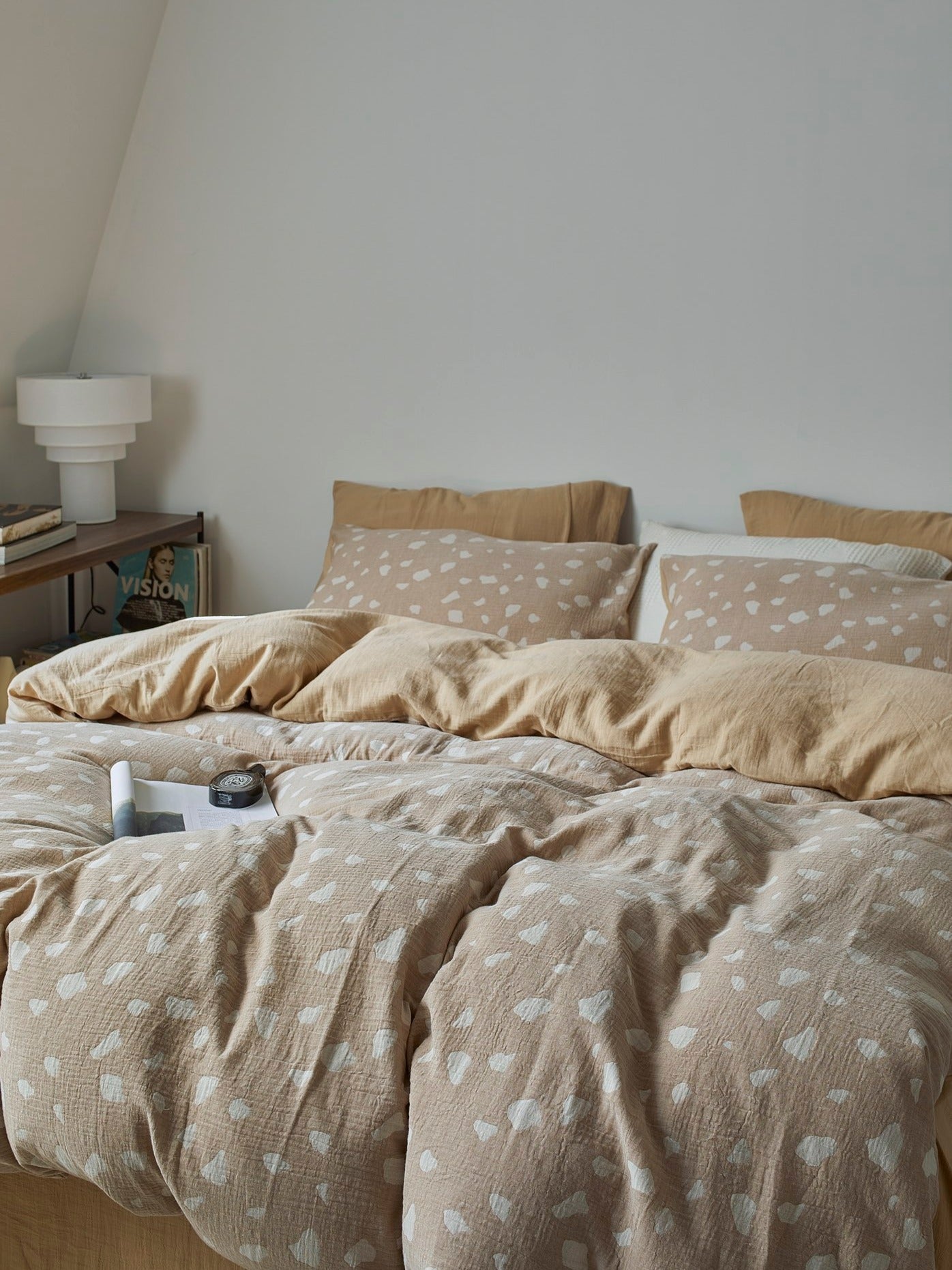 Sand Pebble Cotton Muslin Duvet Cover original reference image 4