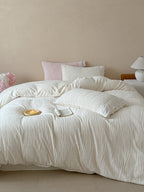 Sculpted Leaf Plush Duvet Cover Set original reference image 1