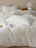 Sculpted Leaf Plush Duvet Cover Set original reference image 3