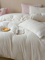 Sculpted Leaf Plush Duvet Cover Set original reference image 4