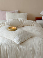 Sculpted Leaf Plush Duvet Cover Set original reference image 6