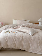 Sculpted Leaf Plush Duvet Cover Set original reference image 9