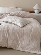 Sculpted Leaf Plush Duvet Cover Set original reference image 10