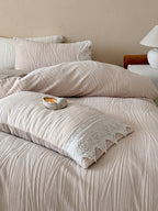 Sculpted Leaf Plush Duvet Cover Set original reference image 14