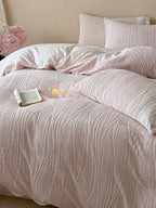 Sculpted Leaf Plush Duvet Cover Set original reference image 20