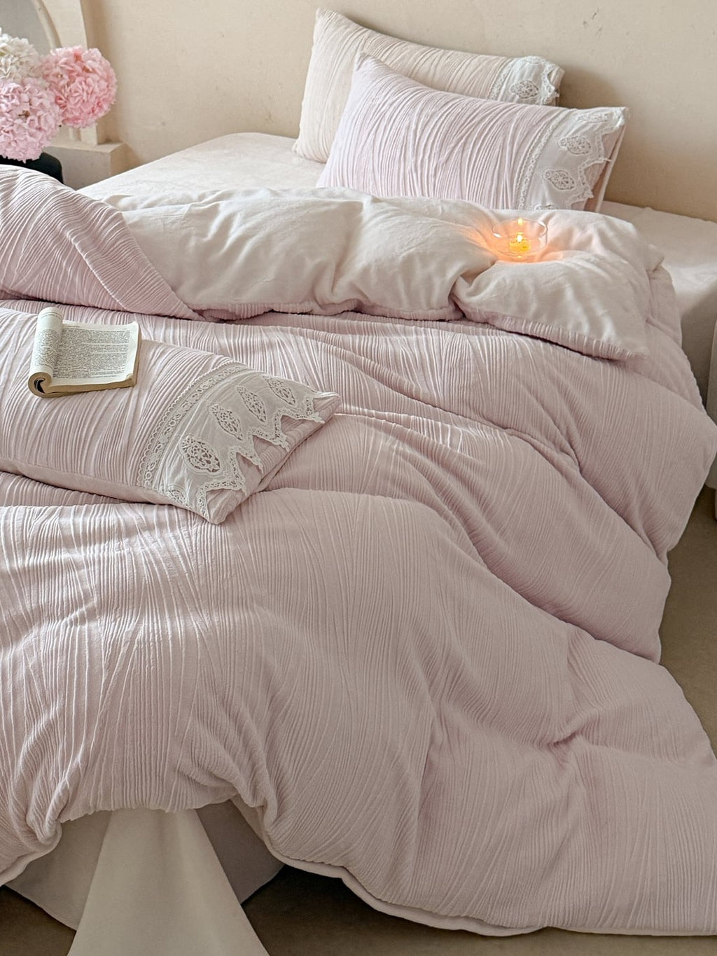 Sculpted Leaf Plush Duvet Cover Set original reference image 23