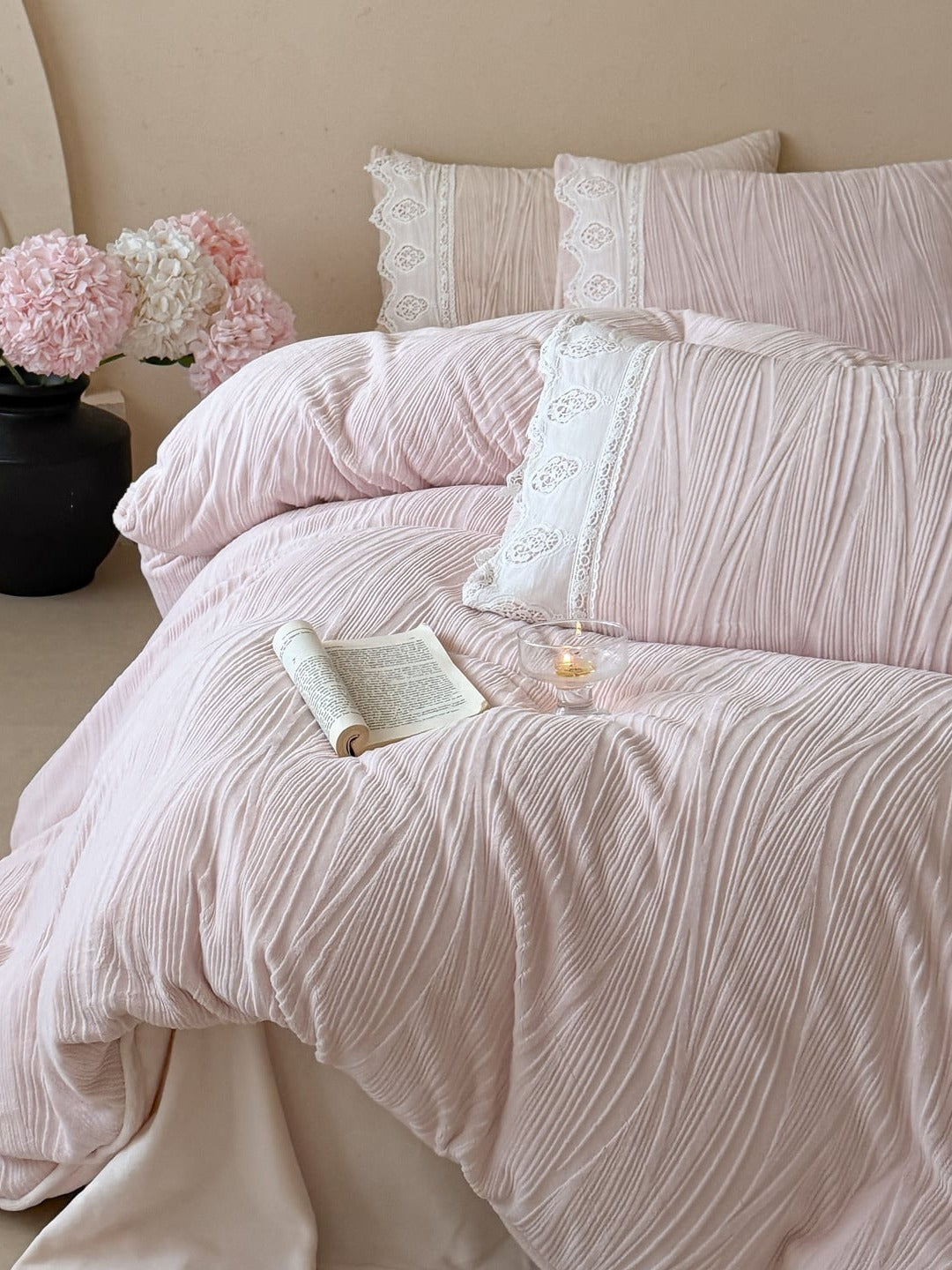 Sculpted Leaf Plush Duvet Cover Set original reference image 24