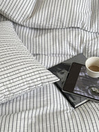 Seabrook Stripe Seersucker Cotton Duvet Cover original reference image 1