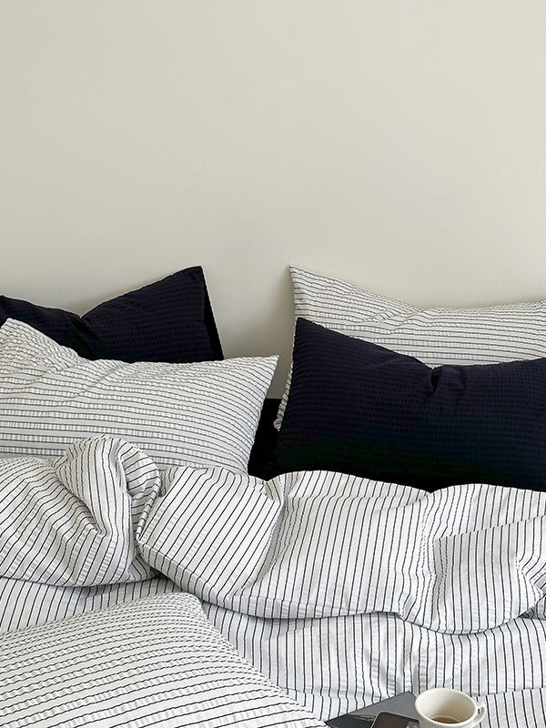 Seabrook Stripe Seersucker Cotton Duvet Cover original reference image 3