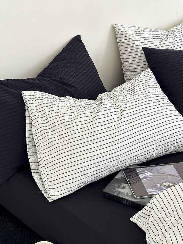 Seabrook Stripe Seersucker Cotton Duvet Cover original reference image 4