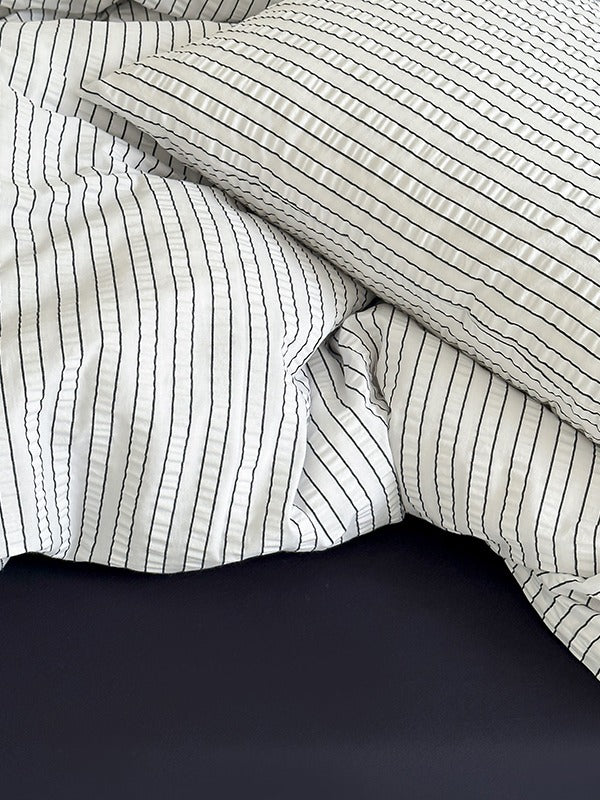 Seabrook Stripe Seersucker Cotton Duvet Cover original reference image 5