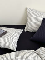 Seabrook Stripe Seersucker Cotton Duvet Cover original reference image 6