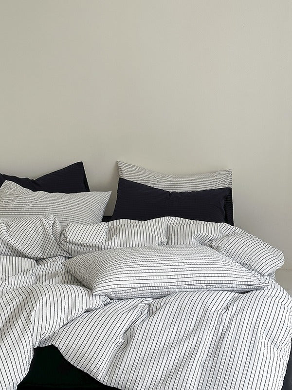 Seabrook Stripe Seersucker Cotton Duvet Cover original reference image 8