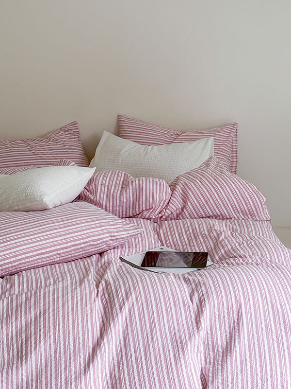 Seabrook Stripe Seersucker Cotton Duvet Cover original reference image 19