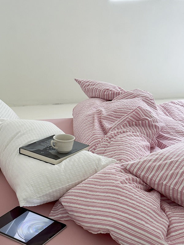 Seabrook Stripe Seersucker Cotton Duvet Cover original reference image 21