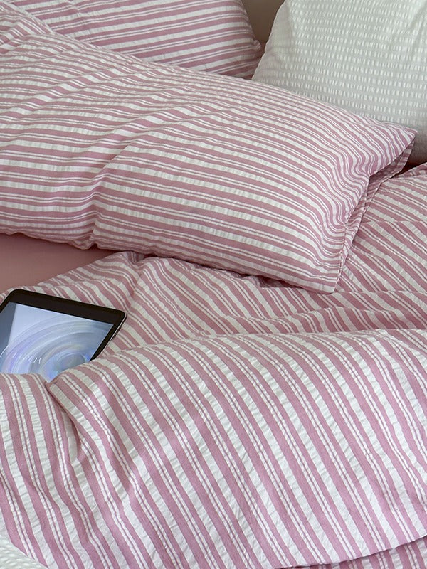 Seabrook Stripe Seersucker Cotton Duvet Cover original reference image 22