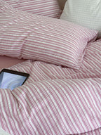 Seabrook Stripe Seersucker Cotton Duvet Cover original reference image 22