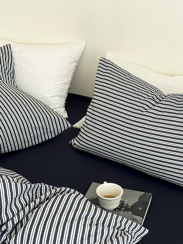 Seabrook Stripe Seersucker Cotton Duvet Cover original reference image 26