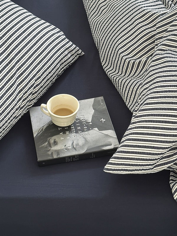 Seabrook Stripe Seersucker Cotton Duvet Cover original reference image 28