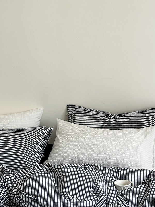 Seabrook Stripe Seersucker Cotton Duvet Cover original reference image 29