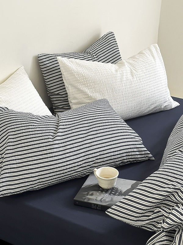 Seabrook Stripe Seersucker Cotton Duvet Cover original reference image 30