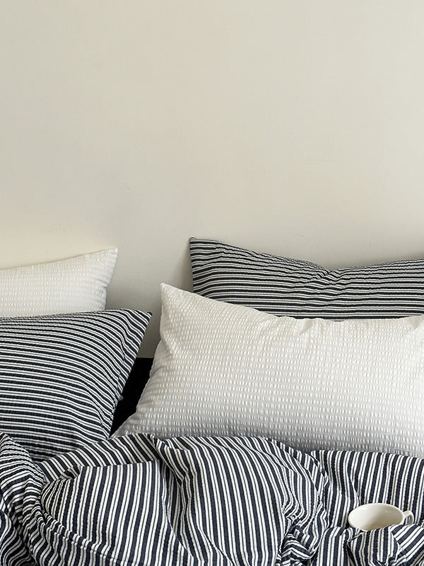 Seabrook Stripe Seersucker Cotton Duvet Cover original reference image 31