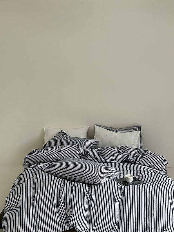 Seabrook Stripe Seersucker Cotton Duvet Cover original reference image 32