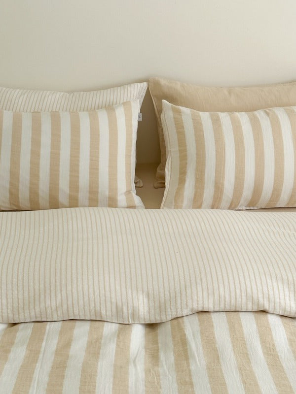 Seoul Stripe Cotton Seersucker Duvet Cover original reference image 2